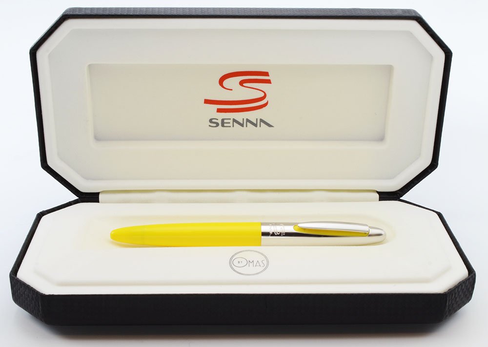 Omas Senna Speed Fountain Pen - Yellow w Stainless Steel Cap